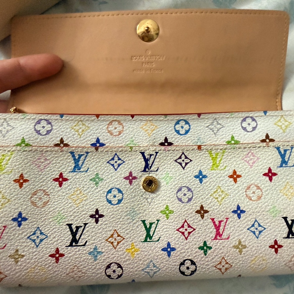 Takashi Murakami X Louis Vuitton White Monogram Multicolor Wallet - Picture 5 of 16
